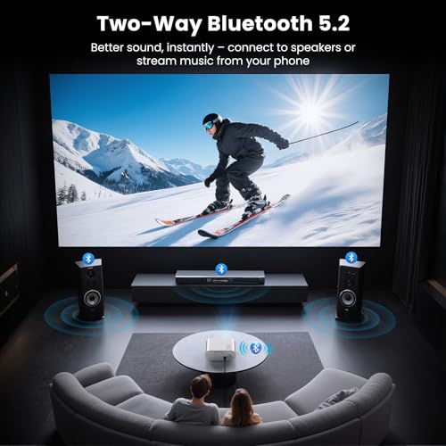 HOMPOW Official Licensed Smart Mini Projector with Wifi and Bluetooth - style: Netflix System