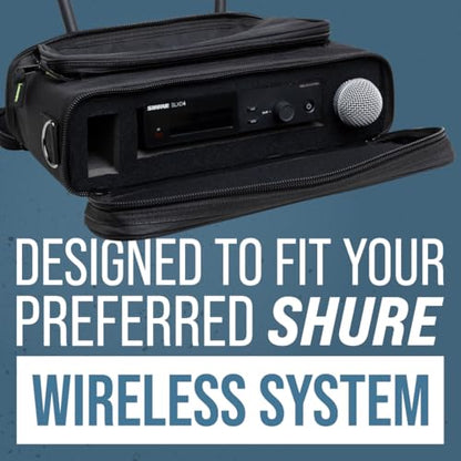 Shure by Gator Padded Wireless System Solution Bag for a Single Wireless Microphone System; (SH-WSYS-BAG) - size: Gig Bag, style: Single Wireless System