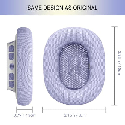 Ear Cushions Replacement for Apple AirPods Max 1 & 2- Cups Headphones Pads | Upgraded Earpads Covers Sweatproof Protein Leather Silicone Foam for Workout & Gym (Purple) - color: Purple