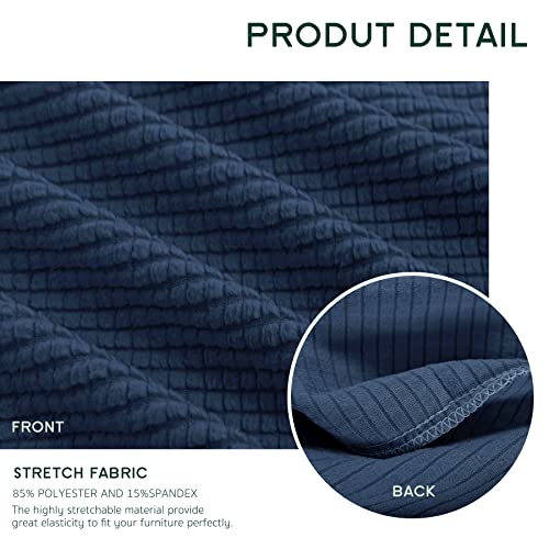 Hokway Stretch Couch Cushion Slipcovers Reversible Cushion Replacement Slipcovers Sofa Cushion Covers(Navy, 2 Pieces) - color: Navy, size: Small (2 Pieces)