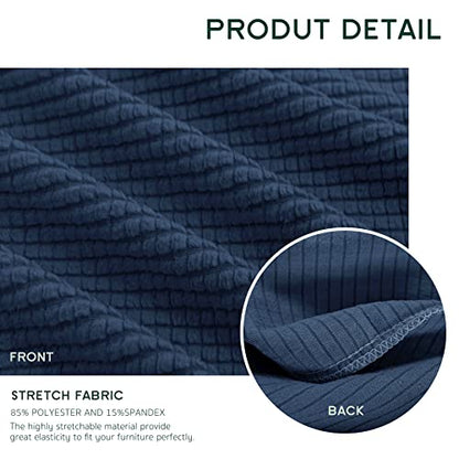 Hokway Stretch Couch Cushion Slipcovers Reversible Cushion Replacement Slipcovers Sofa Cushion Covers(Navy, 2 Pieces) - color: Navy, size: Small (2 Pieces)
