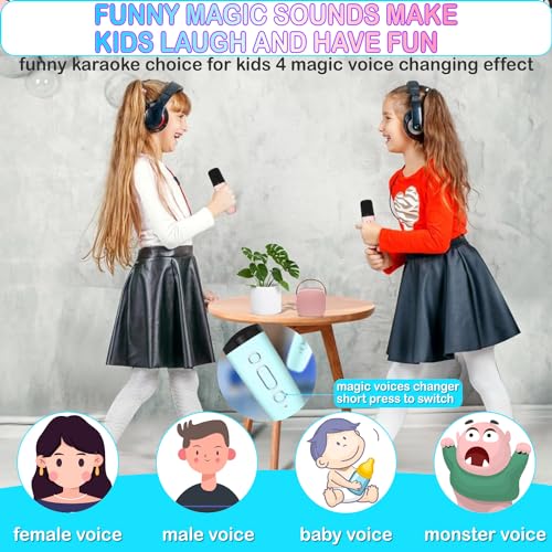 Mini Karaoke Machine for Kids & Adult, 4-12 Years Old Girls Christmas Birthday Gift, Karaoke Toys Gifts for Girls Ages 4, 5, 6, 7, 8, 9, 10, 12 +Year Old Birthday Party Cute Blue - color: Cute Blue