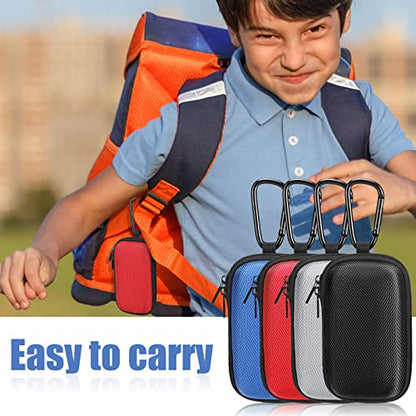 Woanger 4 Pcs Hearing Aid Case Hard Asthma Inhaler Holder Travel Hearing Aid Case Earbud Portable Zipper Carry Holder with Mesh Pocket for Inhaler Carrying Aid Other Accessories from Dust and Dirt