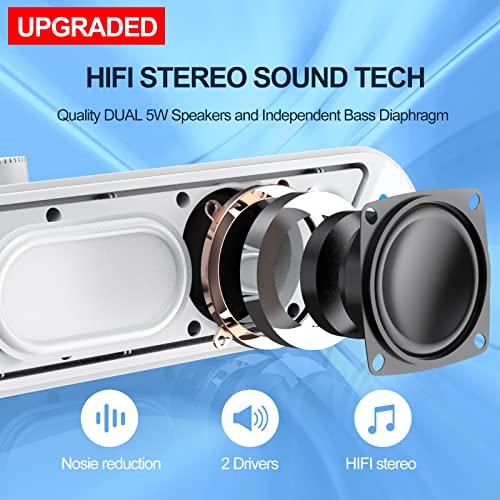 LENRUE Computer Speakers,PC Speakers for Desktop,Wired USB-Powered Sound-bar for Computer with 10W Stereo Sound and Colorful Light,Plug-n-Play (White-AUX) - color: AUX-White