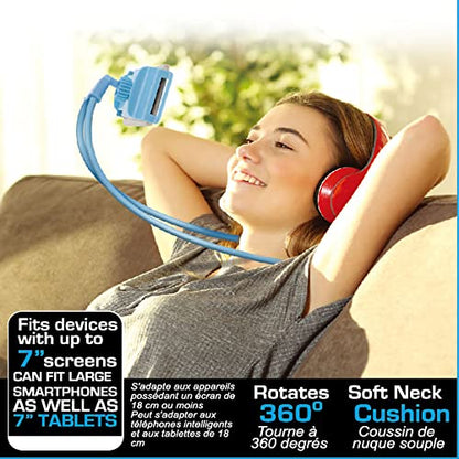 Neck Cell Phone Holder for Desk Bed,Bike and Motorcycle Phone Mount,Lazy Bracket Mobile Phone Stand Holder (Blue) - color: Blue