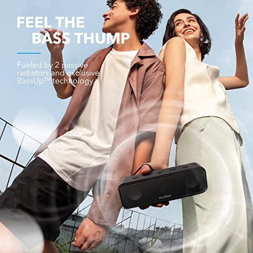 Soundcore Anker 3 Portable Bluetooth Speaker, IPX7 Waterproof, 24H Playtime | PartyCast, BassUp, Custom EQ App, Pure Titanium Diaphragm Drivers- for Home, Shower, Outdoor, and Beach