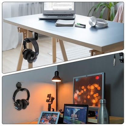 GEEKRIA Magnetic Headphone Holder, Aluminum Headset Hook for Desk, Headphone Hanger with Non-Slip Rubber Pad, Strong Magnetic Mount for Bose, Sony, Sennheiser, HyperX (Black) - style: Modern