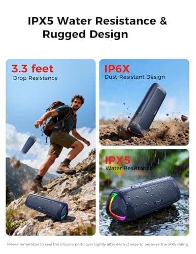 Bluetooth Speaker, 20W HD Sound, Portable Wireless, IPX5 Waterproof, Up to 24H Playtime, TWS Pairing, for Home/Party/Outdoor/Camping/Beach Essentials, Electronic Gadgets, Birthday Gift (Navy) - color: Navy