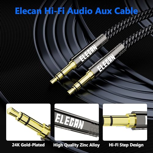 3.5mm AUX Cable 12 Ft/2 Pack (Hi-Fi Sound-Zinc Alloy Case-OD 3.5MM-Ultra Slim&Soft) Auxiliary Stereo Audio Cable Braided 1/8 inch 3.5 mm AUX Cord for Headphones,Car,Home Stereos, Speaker,Phones - size: 12FT-2PK, style: Straight to Straight