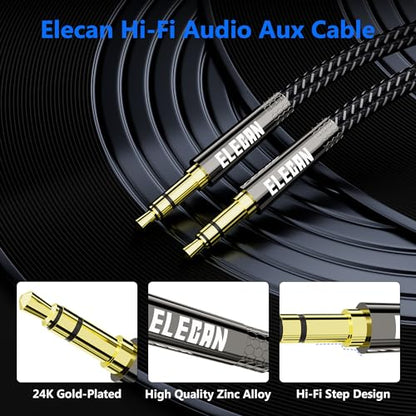 3.5mm AUX Cable 1 Ft/2 Pack (Hi-Fi Sound-Zinc Alloy Case-OD 3.5MM-Ultra Slim&Soft) Short Auxiliary Stereo Audio Cable Braided 1/8 inch 3.5 mm AUX Cord for Headphones, Home Stereo, Speaker,Phone - size: 1FT-2PK, style: Straight to Straight