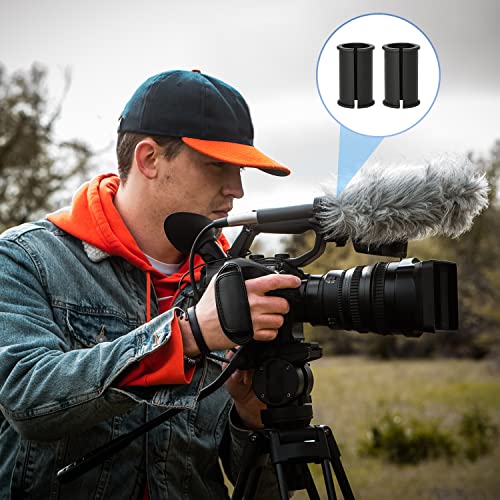 4pcs Microphone Shock Mount Rubber Sleeve, 1.8x0.8inch Sturdy Mic Shock Mount Rubber Spacer Tube Washer Microphone Accessories Compatible with Most Cameras