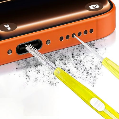5 Pack Cell Phone Cleaning Kit iPhone Charging Port Dual Side Cleaning Tools, Anti-Clogging Mini Brushes & Hook Cleaner for iPhone Speaker and Receiver, Multi Tool Compatible with AirPods Camera