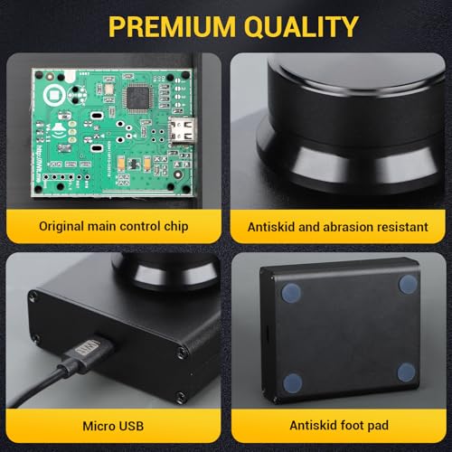 DROK USB Volume Knob, Big PC Computer Speaker Volume Control Audio External USB Volume Control Knob with 1-Key Mute Function Support Win7 8 10 XP Mac Vista Android, Black - color: Black, size: Large/Programmable