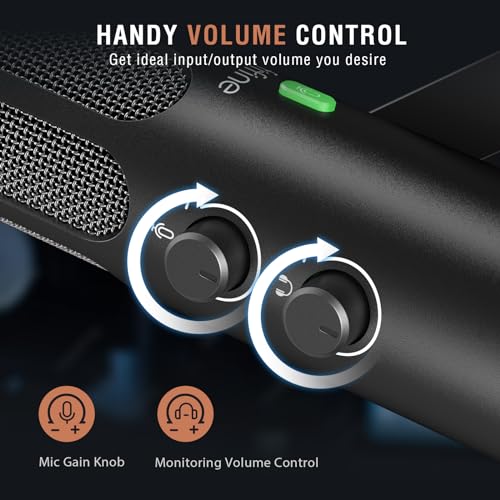 FIFINE Studio Dynamic Mic with Mic Boom Arm Kit, XLR/USB PC Microphone Bundle for Recording with Mute Button, Headphone Jack, Microphone Stand with Extension Tube, Desk Clamp for Vocal(TANK3+BM66T)