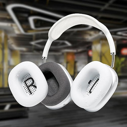 WC SweatZ Max - Patented Silicone Sweat Covers for AirPods Max 1 | Made by Wicked Cushions | (Does Not Fit AirPods Max 2). Sweatproof, Full Earpad Protection | White - color: White