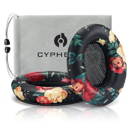 Headphones Replacement Ear Pads Cover, EarPads Cushion for Bose Quietcomfort QC15 QC25 QC35 35 ii -1 Pair (Flower Black) - color: Flower Black