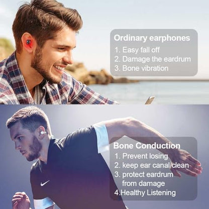 Obbug Clip-On Open Ear Headphones Wireless Bluetooth 5.3 Earbuds with Earhooks 80 Hours Playtime with Charging Case,IPX4 Waterproof Earphones for Running, Walking, Workout (White) - color: White