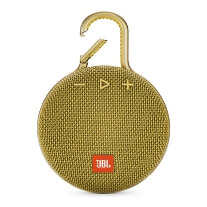 JBL Clip 3 - Portable Bluetooth Speaker | Wireless Bluetooth Streaming, Up to 10 Hours of Playtime, IPX7 Waterproof, Integrated Carabiner, Speakerphone - color: Yellow