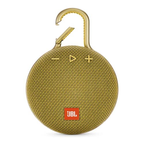 JBL Clip 3 - Portable Bluetooth Speaker | Wireless Bluetooth Streaming, Up to 10 Hours of Playtime, IPX7 Waterproof, Integrated Carabiner, Speakerphone - color: Yellow