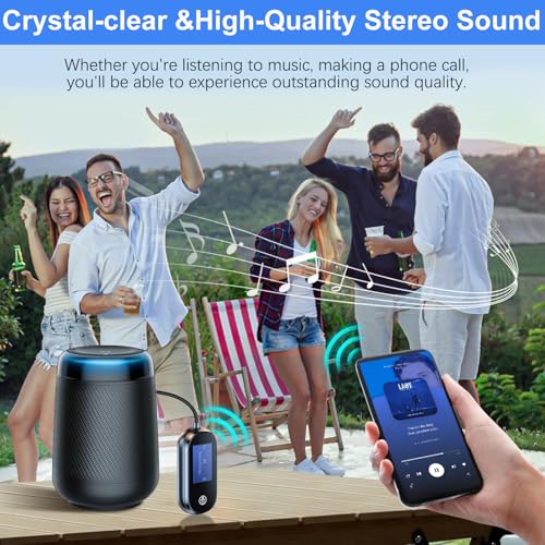 Bluetooth Audio Adapter for Headphones, Wireless Transmitter Receiver | Low Latency, with 3.5mm Aux Jacks, Suitable for Airplanes, TVs, Gym Equipment, and Car