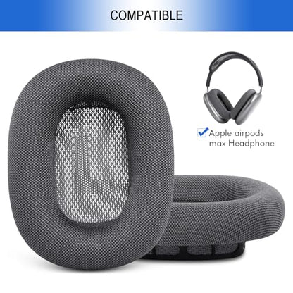 Mesh Ear Cushions for Apple AirPods Max 1 & 2 - Air Max Ear Cup Replacement | Upgraded Earpads with Original Silicone Design Strong Magnet (Space Gray) - color: Space Gray