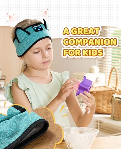 KIDSBAND Kids Headphones for Plane, Wireless Headband Adjustable, Does Not Press The Ears, Convenient for Long-Time Use, Headphones for Boys,Girls,Sleeping,School,Air Travel,Smartphones,Tablet - color: Green