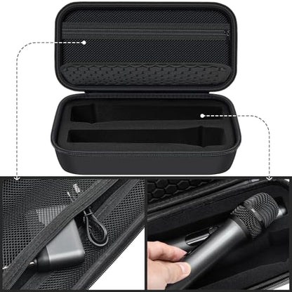 Comecase Wireless Microphone Case for JBL Two Mic System and PartyBox Mic | Custom Foam and Divider Reduce Shifting; Mesh Pocket Keeps Receiver, Adapter and Batteries Together, Black, Case Only - color: Black
