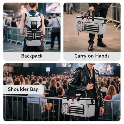 DJ Cable Bag with Detachable Dividers for Equipment and Music Gear, Grey | Laptop and Microphone Pocket, Versatile Carrying with Shoulder Strap, Durable Fabric, for Musicians and Audio Professionals - color: Grey