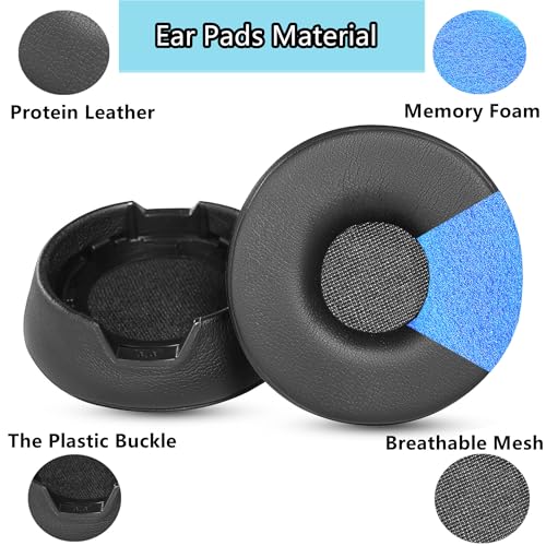 Engage 75 Ear Pads Replacement Earpads Compatible with Jabra Engage 55/65/75 (Stereo Version) Headphone (Do Not Fit Engage 55/65/75 Mono Version, Engage 75/65 Convertible) Protein Leather Cushions