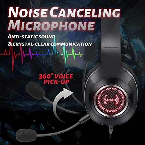 Edifier G2II Gaming Headset for PC PS4 USB Wired Gaming Headphones with 7.1 Surround Sound with Noise Canceling Microphone and RGB Light 50mm Driver Compatible with Mac Desktop PC Black - color: B_ED-G2 II