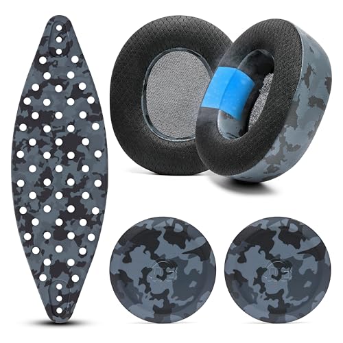 WC Mod Kit V2 Nova Pro Wireless, Pro Omni & Elite - Gel Earpads & Headband | Made by Wicked Cushions | Side Plates also included. Fits Arctis Nova Pro Wireless, Elite & Pro Omni | Black Camo - color: Black Camo