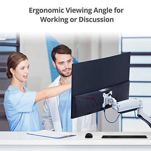 SIIG Single Monitor Desk Mount, 17"-43", 33 lbs, VESA 75/100, CE-MT3111-S1 | Mount one monitor on a desk from 17"-43" up to 33 lbs; C-clamp and grommet mounting confirm desk fit.