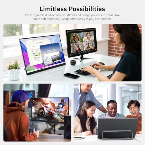 MNN 23.8" 100Hz FHD IPS USB-C HDMI Portable Gaming Monitor | 23.8" FHD IPS 100Hz, metal kickstand+speakers, USB-C/HDMI, PC/Phone/PS5/Xbox/Switch, home office & gaming. - size: 23.8" 1080P