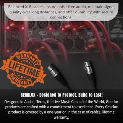 Gearlux XLR Microphone Cable, Fully Balanced, Male to Female, 10 Feet - 3 Pack - size: 10 Ft, style: 3 Pack
