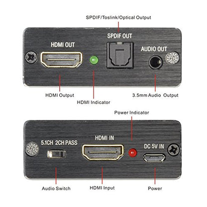Tendak 4K 30Hz HDMI Audio Extractor, HDMI Audio Splitter