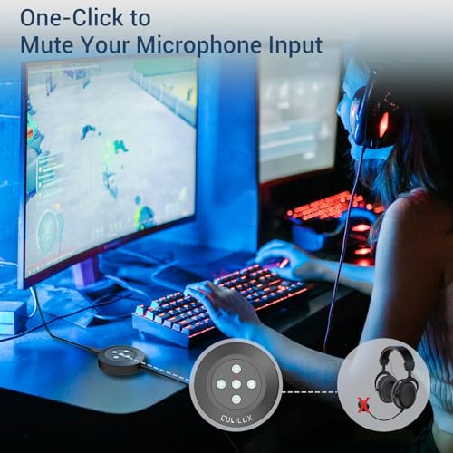 USB Gaming Sound Card for Valorant CS2 Apex, [48Khz/24bit] External Sound Card with Virtual 3D Surround, Footstep Amplifier, Mic Mute, Low Latency, Plug & Play for FPS Games on PC and Laptop