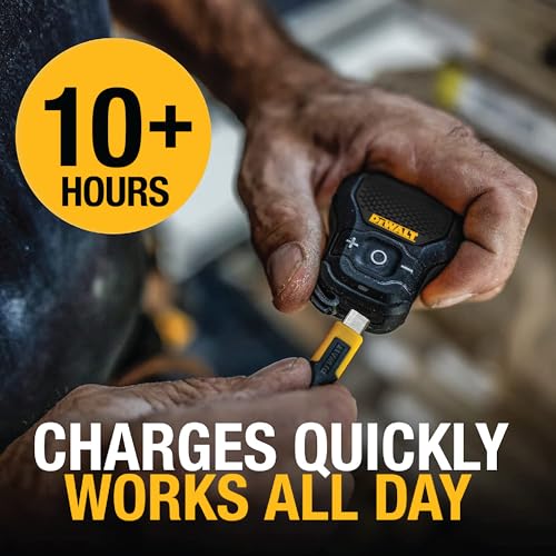 DEWALT Wearable Bluetooth Speaker [Onyx Edition - Black] Clip-On Wireless | Jobsite Pro Water-Resistant Portable Speaker (Non- Magnetic), Mic for Hands-Free Music/Calls, Mini Speakers Bluetooth - color: Black