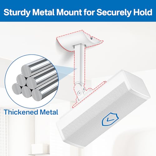 Angle Adjustable Wall Mount for Bose Speaker - Ceiling & Wall Mount for UB-20 Series II, SoundTouch, CineMate, Lifestyle, Acoustimass, Cube Surround Bracket, White - color: White