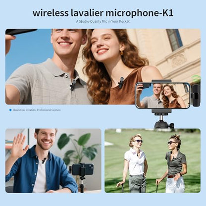 Wireless Microphone for iPhone iPad and Android Phone, 2 Pack Wireless Lavalier Lapel Mic with Noise Reduction, Plug and Play Mini Microphone for Video Recording Interview Podcast YouTube TikTok Vlog - size: All iPhones & Androids (USB-C + Lightning)