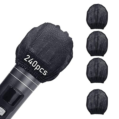 240Pcs Mic Covers Disposable Non-Woven Mic Cover Mic Microphone Windscreen & for Karaoke