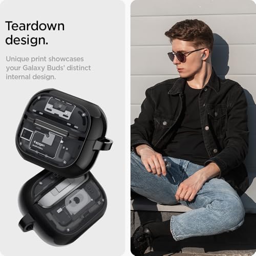 Spigen Ultra Hybrid Designed for Galaxy Buds3, Buds3 Pro & 3 FE (2025/2024) | TPU & PC Dual Layer Protection, DDP Printing, Included Carabiner - Zero One - size: Buds3 Pro / Buds 3