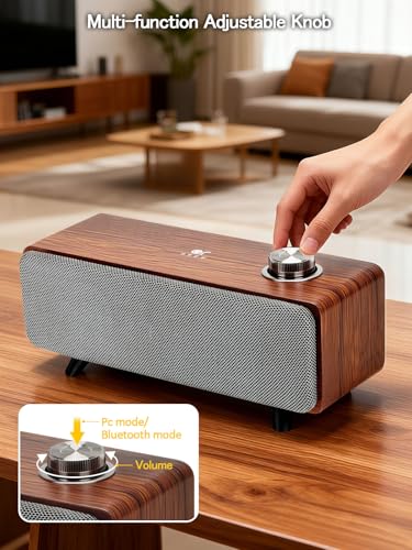 OR O R O W Computer Speakers,10W PC Speakers with Bluetooth,Stereo Sound & Enhanced Bass,USB Laptop Speakers,Sound Bar for PC, Phone and Mac(S207) (Brown)