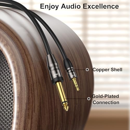 J&D 3.5mm to 6.35mm Stereo Audio Cable 3.3 Feet, 1/8 to 1/4 Cable, 3.5mm TRS Male to 1/4 Male Mono Interconnect Stereo Aux Jack Adapter Cable for Guitar, Bass, Home Theater Devices, Speaker - size: 3.3 Feet