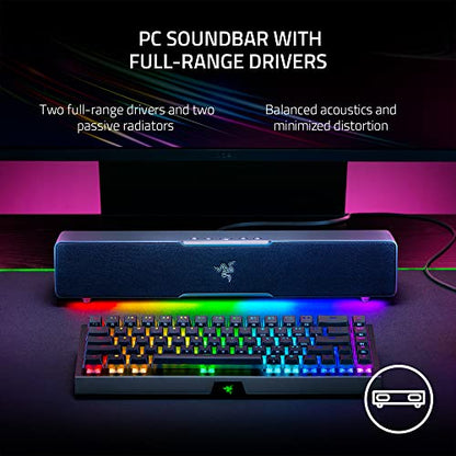 Razer Leviathan V2 X, PC Soundbar with Full-Range Drivers, Black | Compact Design, Chroma RGB, USB-C, Bluetooth 5.0, for PC, Laptop, Smartphones, Tablets & Nintendo Switch - color: Black, size: V2 X