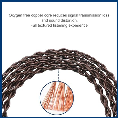 Replacement Earphone Cable 3.5mm OFC Detachable Cable for ZSN ZSX ZS10 AS12 AS16 Stylish -Free 1.2M