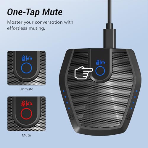 TONOR Conference USB Microphone with AI Noise Canceling for PC, G11 Pro | Condenser Mic with Volume Adjustment, Compatible with Windows and Mac, Desktop PC & Laptop for Teleconference, Court Reporter