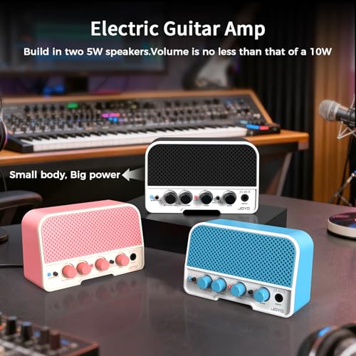 JOYO 5W Mini Guitar Amp Portable Electric Guitar Practice Amplifier with Bluetooth 5.0, Clean/Overdrive Channels, Rechargeable Battery, AUX & Headphone Out (JA-02 II Black) - color: Black