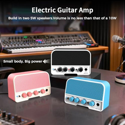 JOYO 5W Mini Guitar Amp Portable Electric Guitar Practice Amplifier with Bluetooth 5.0, Clean/Overdrive Channels, Rechargeable Battery, AUX & Headphone Out (JA-02 II Black) - color: Black
