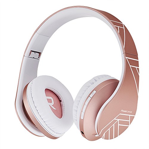 PowerLocus Kids Headphones Over-Ear, Bluetooth Wireless Headphones for Kids,with Microphone, Safe 85DB Volume Limited, Foldable with Carry Case, Audio Cable, Micro SD mode for Online Classes,PC,Phones - color: Upgrade Rose Gold