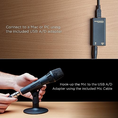 Marantz Professional Marantz Pro M4U – USB Condenser Microphone With Audio Interface, Mic Cable and Desk Stand – For Podcast Projects, Streaming and Recording Instruments